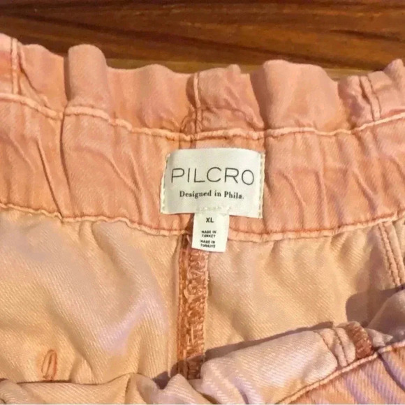 Anthropologie Pilcro High-Rise Cropped Paperbag Jeans in Peach, NWT, size XL - Picture 8 of 9